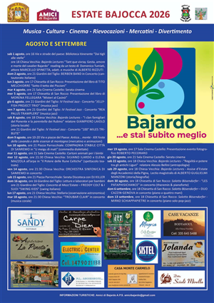 Estate Bajocca 2026 - Agosto e settembre
